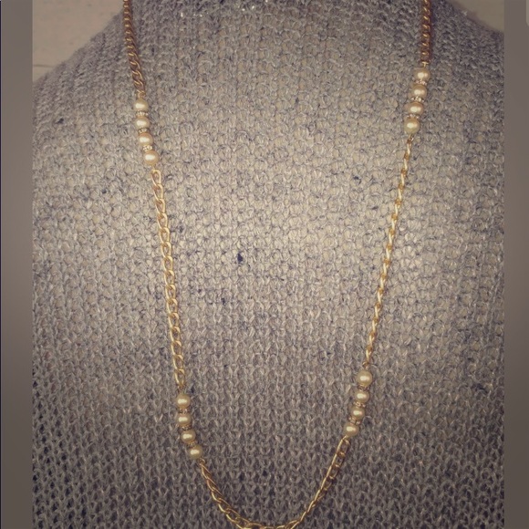 Dior Jewelry - VTG DIOR SIGNED FAUX PEARLS, RHINESTONES NECKLACE.